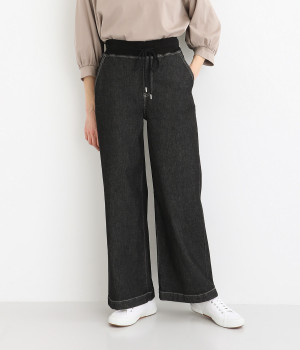 AIRジョグデニムウエストリブワイドパンツ