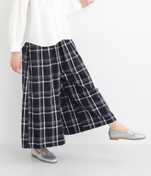 リネンチェックパンツ