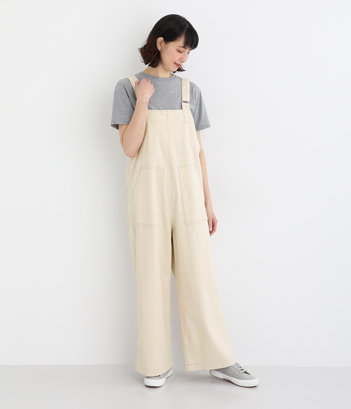 配色ステッチサロペット（nod）の商品詳細 