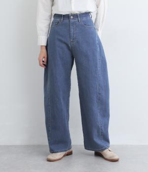 デニムサイドパネルワイドパンツ