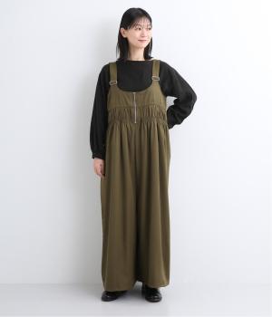 シャーリングサロペット