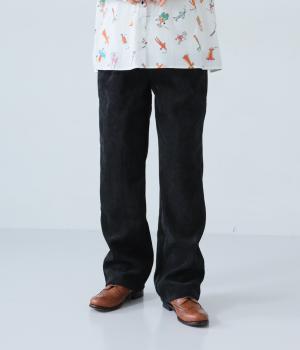 カラーコールストレートパンツ(ブラック-L)