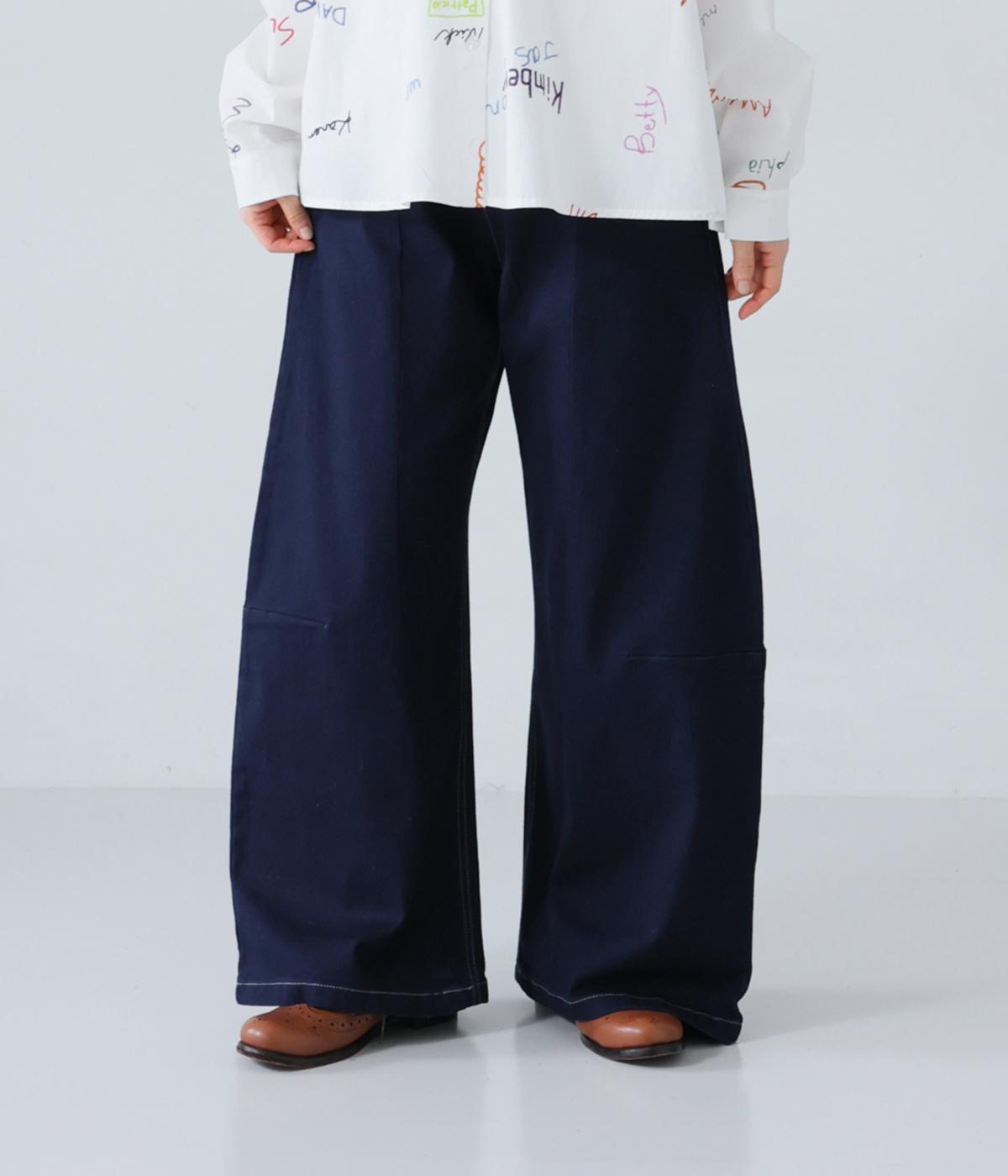 裏起毛ワイドカーブパンツ(ワンウォッシュ-S)