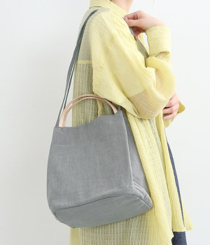 リネン2WAYトートバッグ/E7080(グレー-ONESIZE)