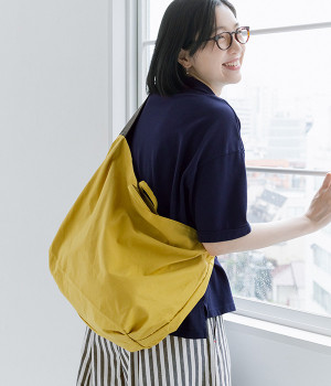 コットン　リップストップ　ストラップトート/E6943(イエロー×グレー-ONESIZE)