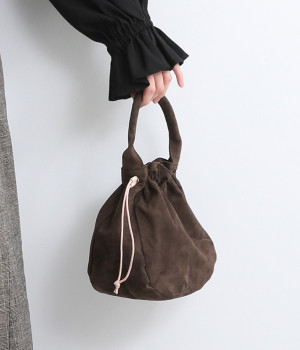 ピッグスウェード巾着/E7606(ブラウン-ONESIZE)