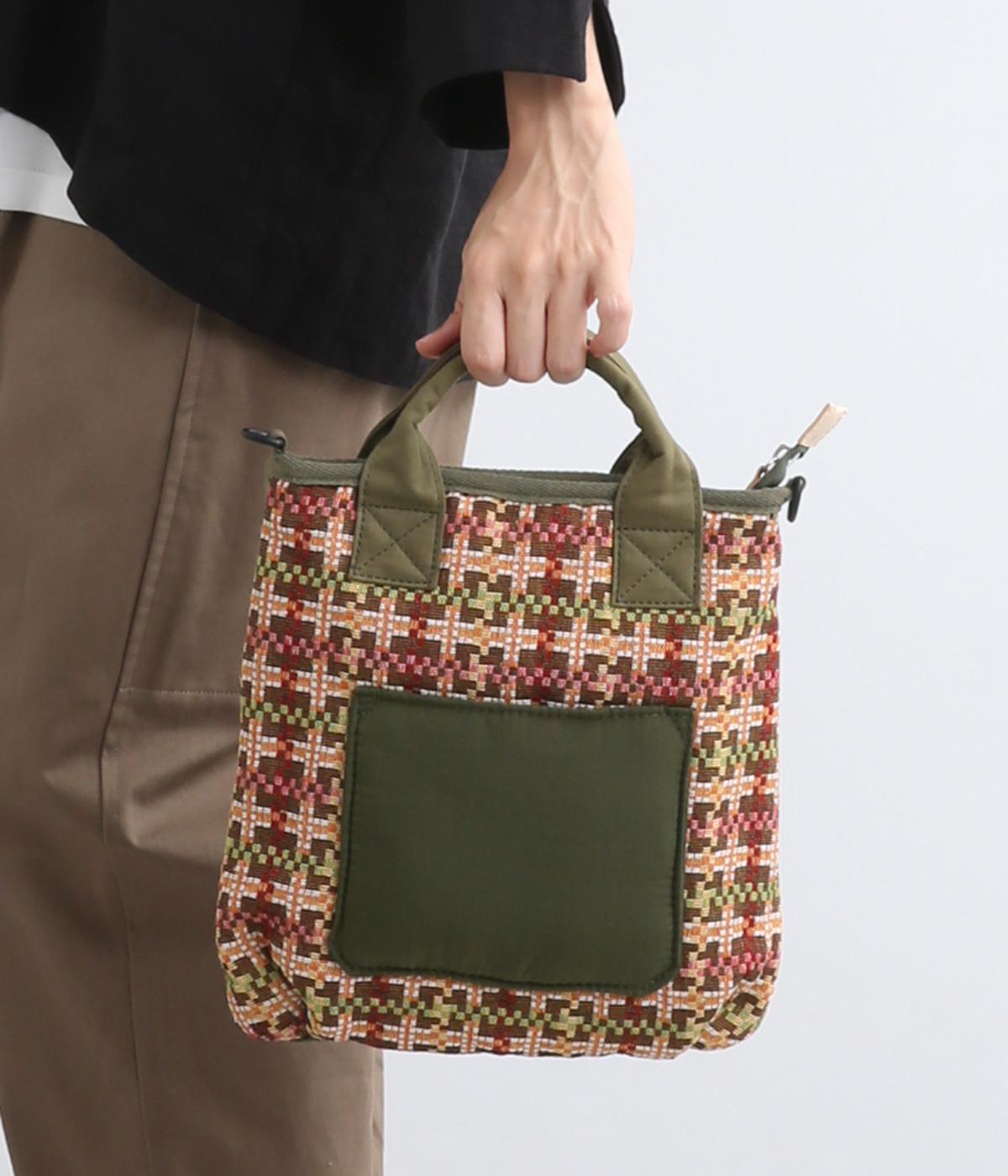 JAQUARD MIX BONDING 2way BAG/E7615(オレンジカーキ-ONESIZE)