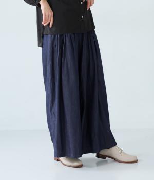 ウエストピンタックデニムパンツ(ネイビー-F)
