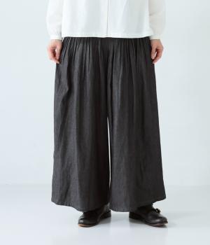 ウエストピンタックデニムパンツ(ブラック-F)