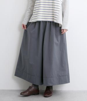 ツイルワッシャーキュロットパンツ(チャコールグレー-F)