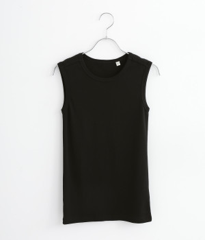 コットンスワイフライスノースリーブ(ブラック-ONESIZE)