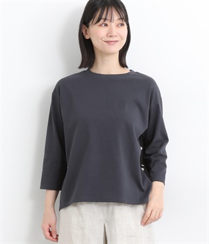 コットン天竺バックドットプルオーバー(チャコール-ONESIZE)