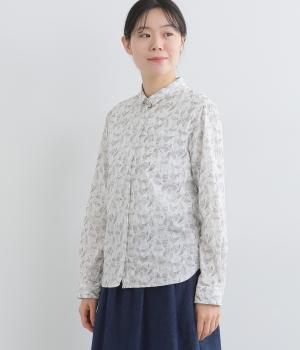 60リバティ鳥柄長袖レギュラーシャツ