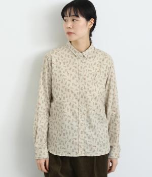 コットンビエラ総柄プリントシャツ