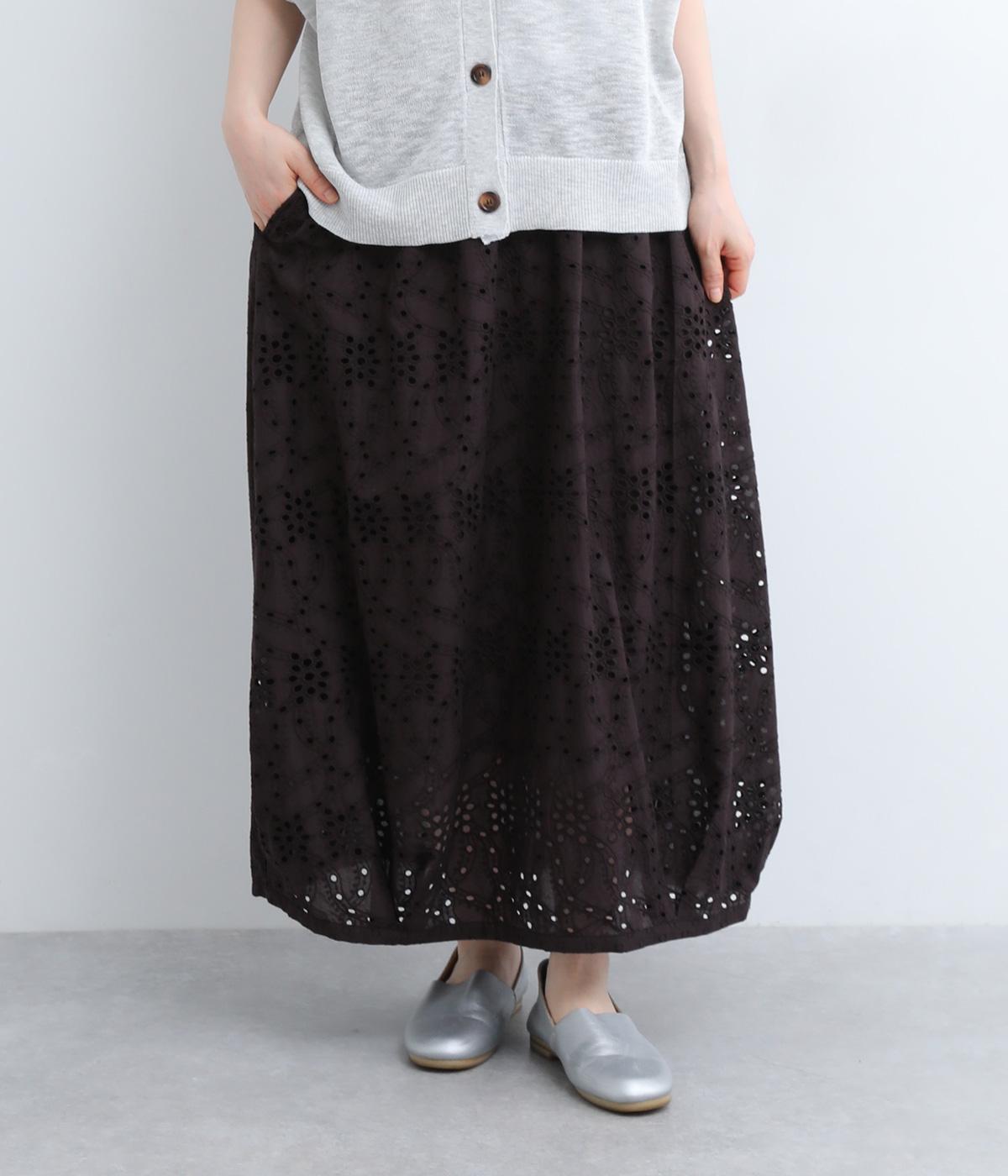 dotシフリー×dotドビーコットンコクーンスカート(ブラック-ONESIZE)