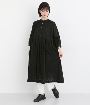 フローラルカットジャカードコットンワンピース