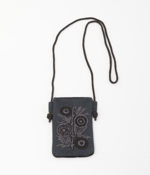 フラワー刺繍ポシェット(ブラック-F)