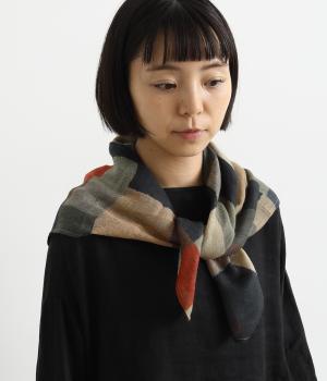 幾何学柄プリントスカーフ