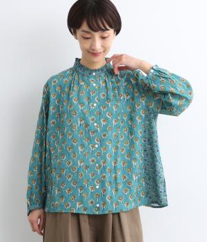 フラワーMIXプリントコットンブラウス