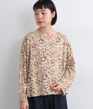 カラムカリ・プリントジャージラフ・ブラウス(マスタード-ONESIZE)