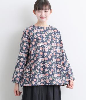 IROIROブロックプリント起毛コットン2wayブラウス