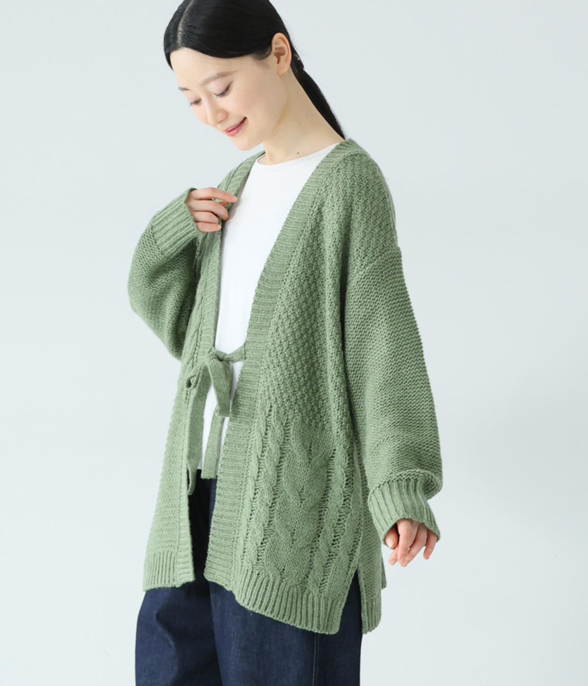 ウールブレンドケーブルニットカーディガン（artipur）の商品詳細