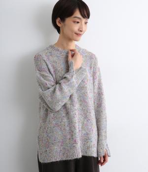 ウールブレンドカラフルネップヤーンプルオーバー