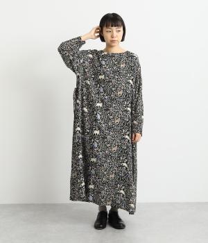 CAT&フラワープリントレーヨン2wayワンピース