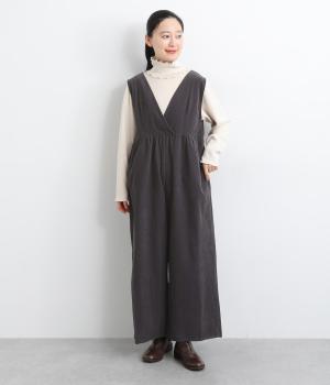 細畝コットンコーデュロイサロペット