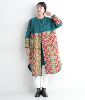 コットン中綿キルト　リバーシブルジャケット