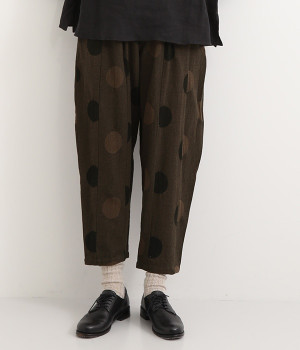 コットンジャカードパッチスリムパンツ(グレー-ONESIZE)