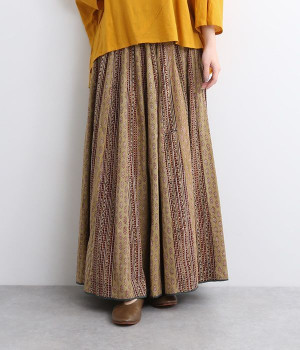 ファラトプリントボリュームスカート(ベージュ-ONESIZE)