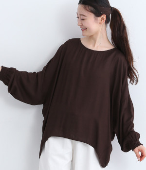 レーヨンジャカードプルオーバー(ブラウン-ONESIZE)