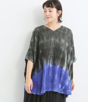 レーヨン2段染めプルオーバー(グレー-ONESIZE)