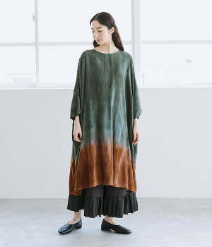 レーヨン2段染めワンピース
