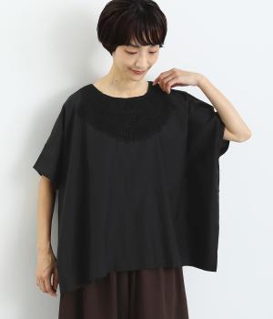 環コットンシルクレースカラープルオーバー