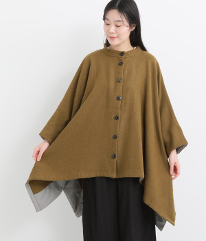 コットンポンチョコート(グリーン-ONESIZE)