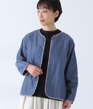 シャンブレーキルティング　リバーシブルジャケット