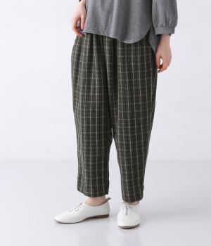 2種チェックテーパードパンツ