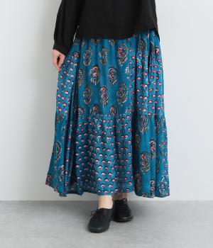 カラフルフラワープリントスカート