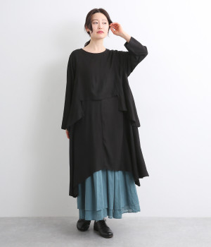 レーヨンイレヘムレイヤープルオーバー(ブラック-ONESIZE)