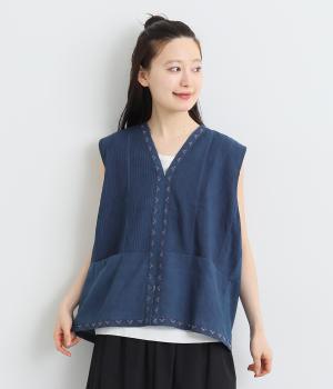 ファインピンタックプルオーバーベスト