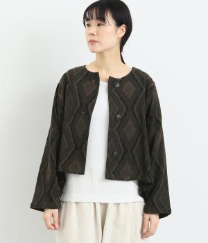 イカット柄ジャカードショートジャケット