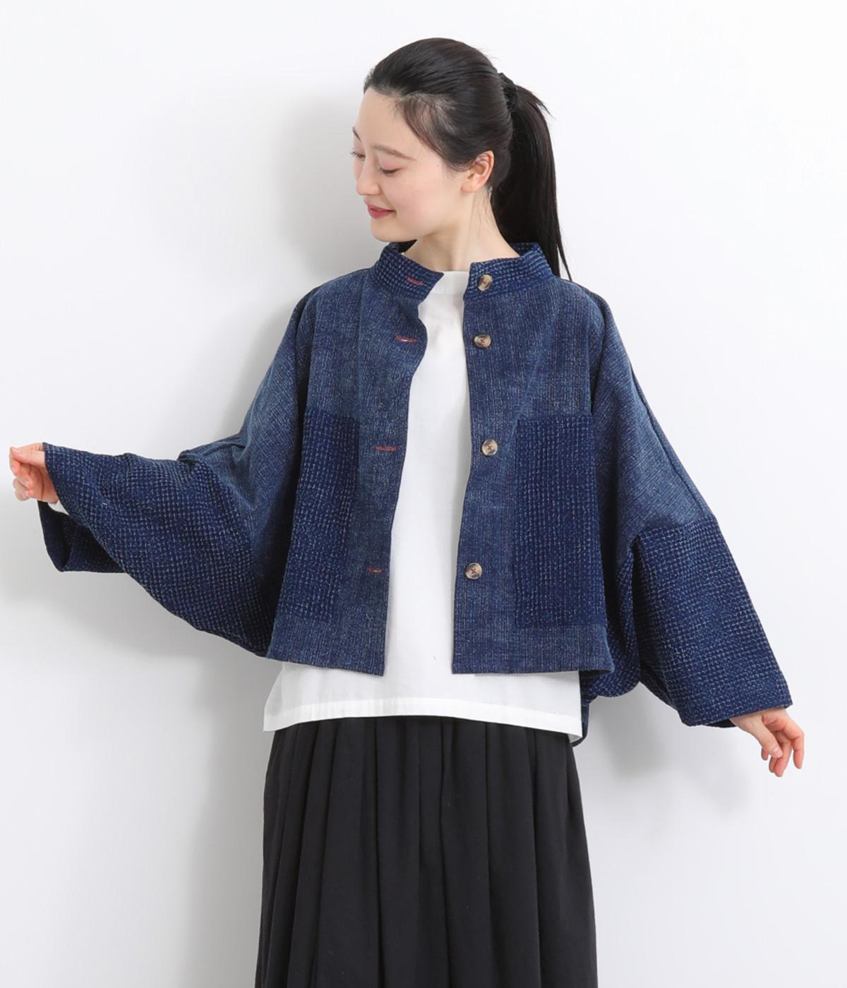 まるこ様　ジャケット　ネイビー　即日発送 藍染コンビ ショートジャケット（MALAIKA）の商品詳細
