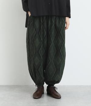 イカット柄ジャカードパンツ(グリーン-F)