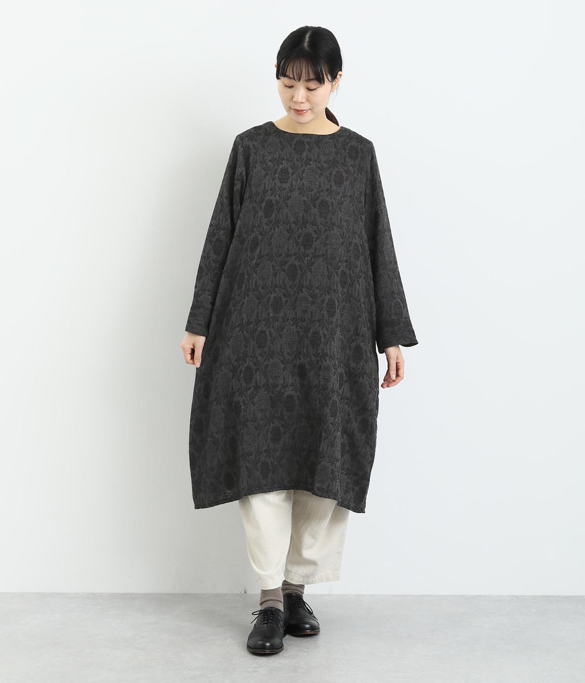 花ジャカードチュニック(ブラック-F)