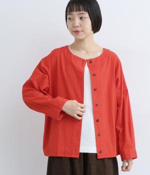 スラブ無地2wayプルオーバー(レッド-F)