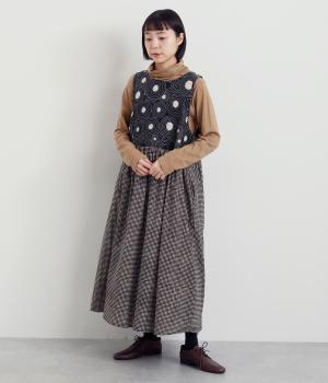 コットンサークルステッチワンピース