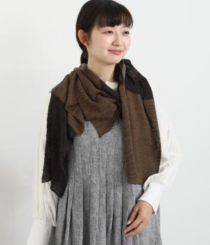 パッチワークニットストール(ブラウン-F)