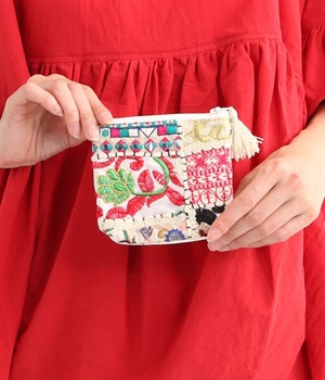 カンバディアパッチ　ティッシュケース付きポーチ